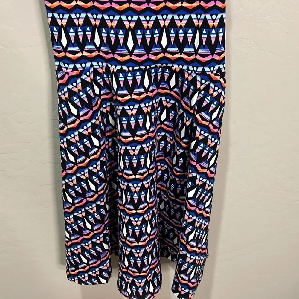 Vintage Y2K Pink Dress Victoria Secret Skater Aztec Print Flowy Mini Midi 90’s